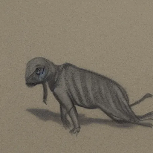 Image similar to petaurus breviceps, wildlife field sketch. petaurus breviceps charcoal field drawing, by john banovich