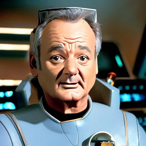 Image similar to bill murray as a starship captain,