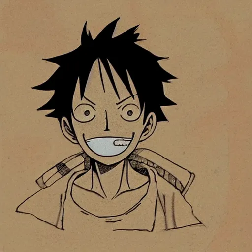 Prompt: a portrait of Luffy from one piece by eiichiro oda. He is wearing a beanie, and has a serious look on his face, hyper-detailed masterpiece