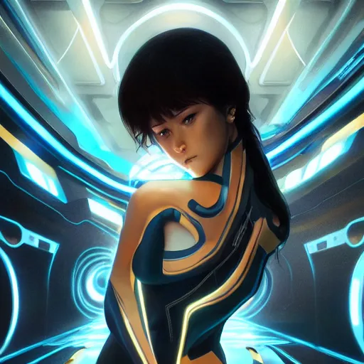 Image similar to ultra realistic illustration, tron legacy quorra anime, intricate, elegant, highly detailed, digital painting, artstation, concept art, smooth, sharp focus, illustration, art by artgerm and greg rutkowski and alphonse mucha and wlop