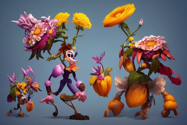 Image similar to a cartoony flowers, various items, in the style of Rayman origins, michael ancel, Ruan Jia and Mandy Jurgens and Greg Rutkowski, trending on Artstation, award winning, unreal engine, octane render H 1024