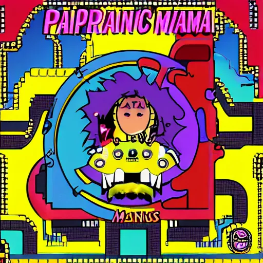 Prompt: pacman 9 0's music album, parental advisary, inspired by nirvana and rolling stones, high detail