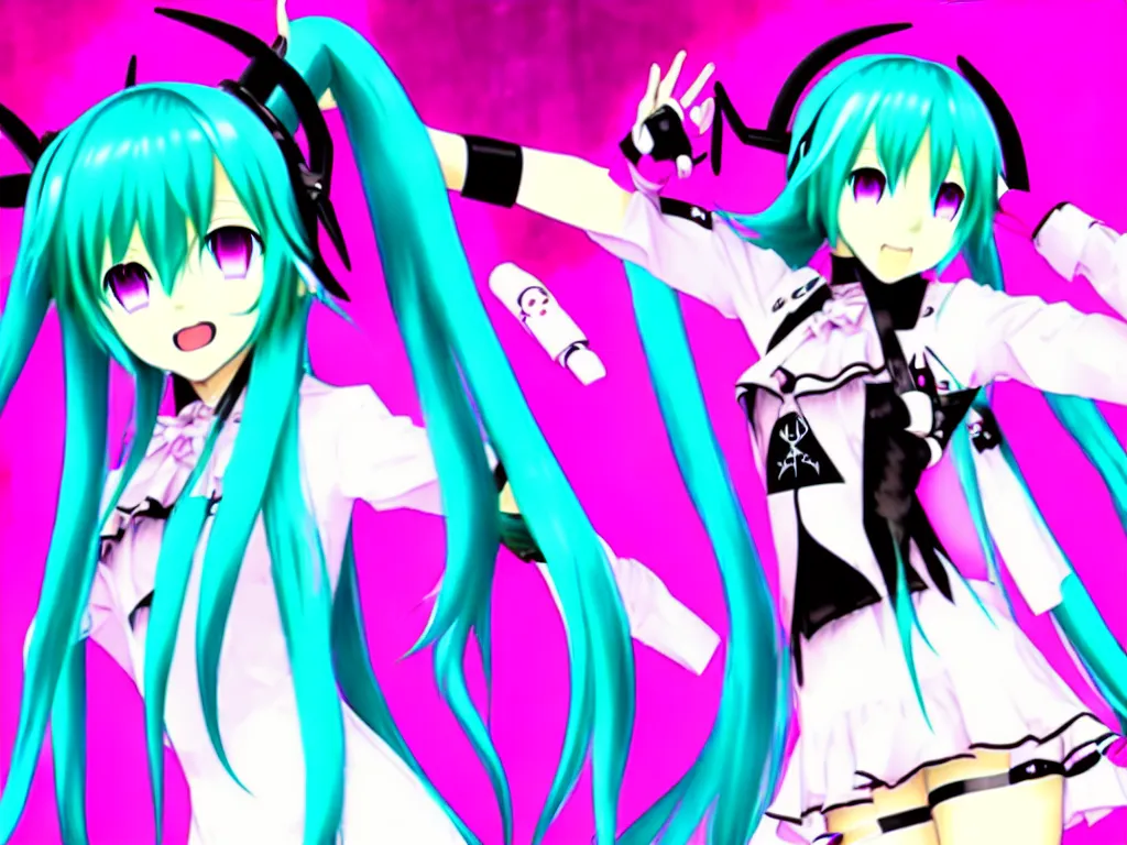 Image similar to vocaloid singer hatsune miku as the devil