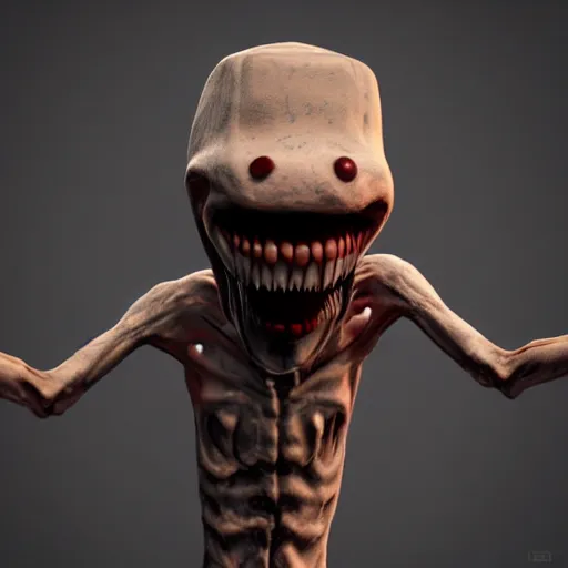 Prompt: a white skinned 3d render of a skinny humanoid with long arms vampire that is angry and screaming, mid-view, long arms, hands on face, DIAMOND eyes, dark background, smokey, ultra 4k