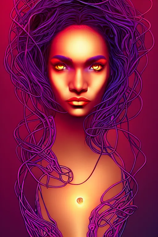 Image similar to 👁👩🏾🌹👾, phantom, dreary, dramatic, fluid, golden ratio, artstation, moebius + loish, hd, long vines,