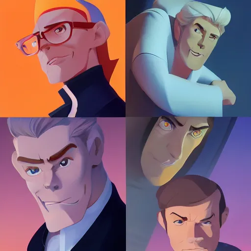 Image similar to face icon stylized minimalist the new adventures of johnny quest, loftis, cory behance hd by jesper ejsing, by rhads, makoto shinkai and lois van baarle, ilya kuvshinov, rossdraws global illumination