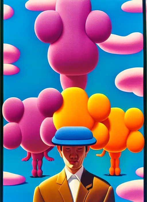 Image similar to flower men by shusei nagaoka, kaws, david rudnick, airbrush on canvas, pastell colours, cell shaded, 8 k