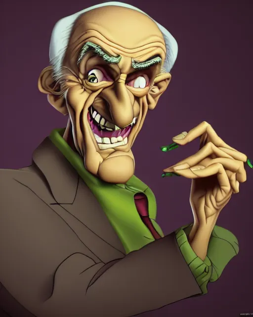 Image similar to sinister old man character portrait, by don bluth, highly detailed, dynamic shadows, 4 k, wallpaper - 1 0 2 4