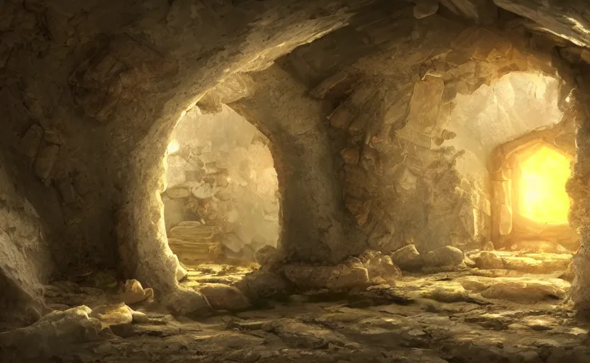 Image similar to a hole in the wall leads to an alternate dimension. painting, fantasy, soft lighting, 8 k, sharp focus, global illumination, paid artwork, portfolio, detailed and intricate environment