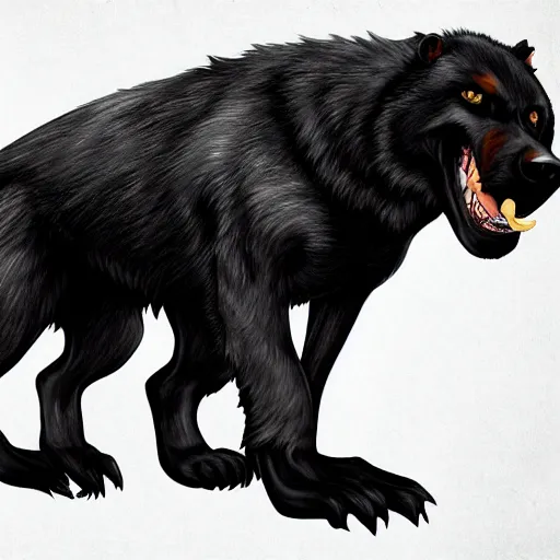 Image similar to rottweiler werewolf, concept art