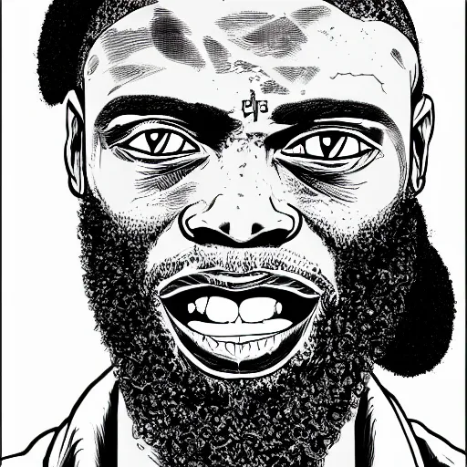 Image similar to portrait of mc ride, by laurie greasley and james stokoe, 4 k, 8 k