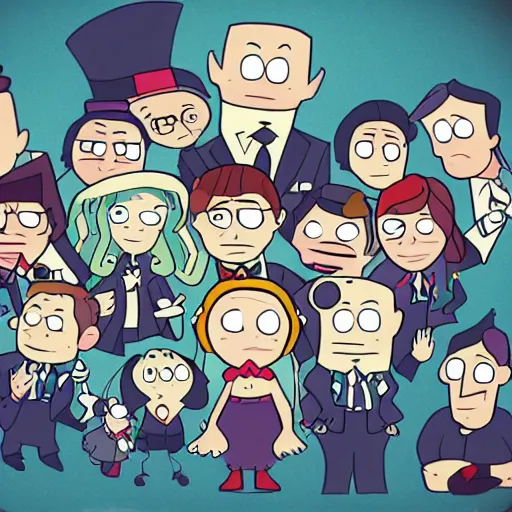 Prompt: a beautiful scrinshort of wedding couple in style of gravity falls cartoon, coherent symmetrical faces