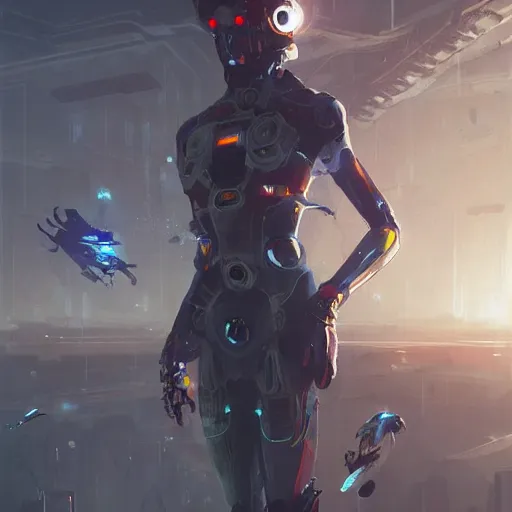 Prompt: the ai upload himself to a human body, sci - fi, cyber punk, greg rutkowski