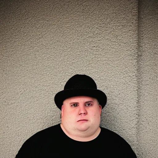 Image similar to a portrait photo of the fattest man ever, he is not happy, 5 0 mm, depth of field