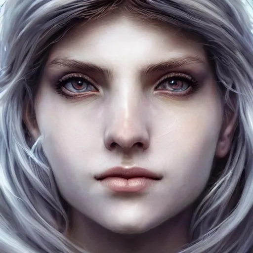 Image similar to Perfectly-centered portrait-photograph of a real life white human dragon from heaven, lifelike, super highly detailed, professional digital painting, artstation, concept art, Unreal Engine 5, Photorealism, HD quality, 8k resolution, cinema 4d, 3D, beautiful, cinematic, art by artgerm and greg rutkowski and alphonse mucha and loish and WLOP