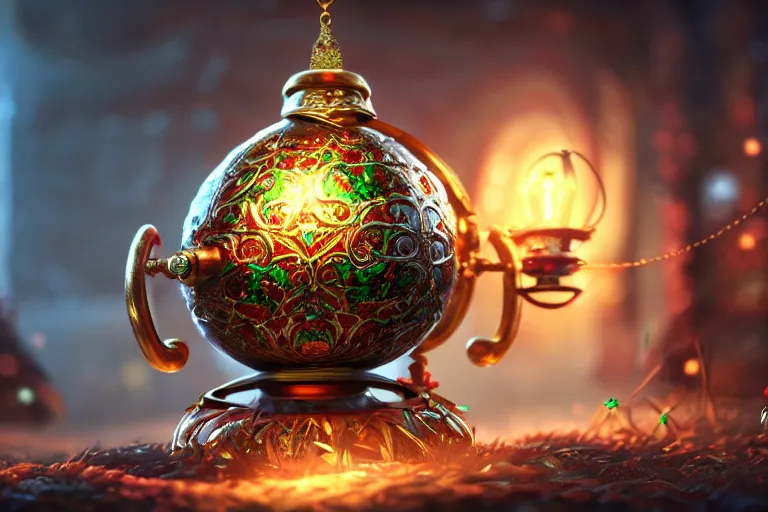 Image similar to an extremely detailed concept art of a fantasy enchanted jingle bell infused with magic, trending on artstation, digital art, 4 k, intricate, octane render, sharp focus