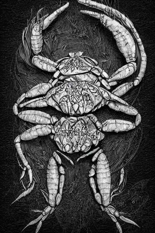 Prompt: horseradish crab builder , in the style of Greg Broadmore and Arthur Rackham and Moebius,trending on artstation, light lighting side view,digital art,surrealism ,macro,blueprint ,vaporwave ,