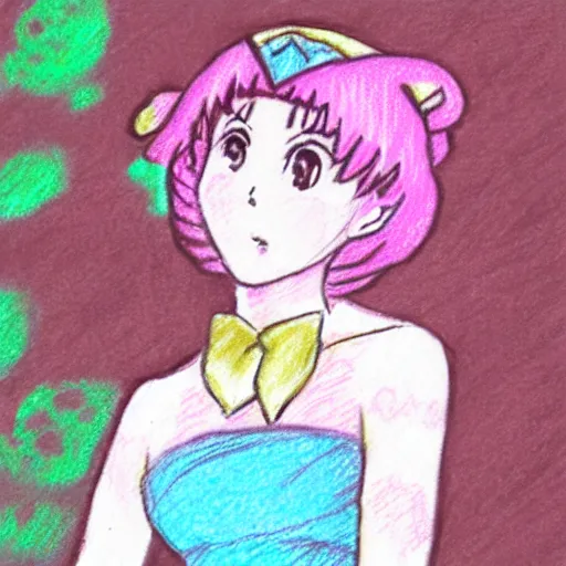 Image similar to Pastel sketch of Makoto Kino from Sailor Moon