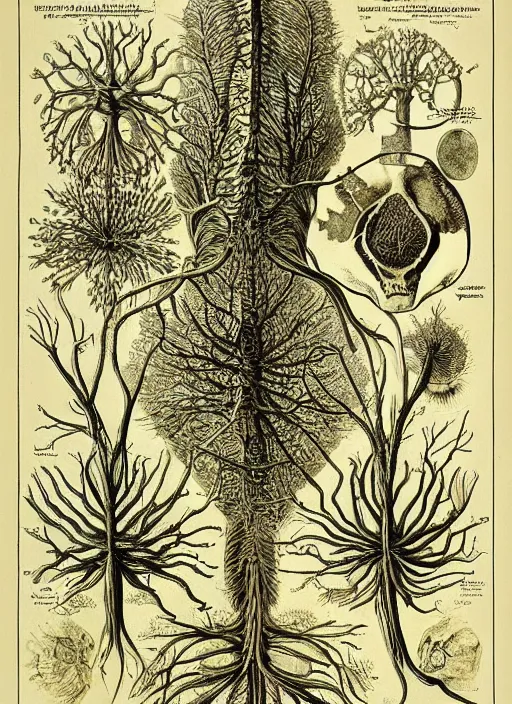 Prompt: “Detailed Scientific illustration of human artillery veins by Ernst Haeckel with explanations”