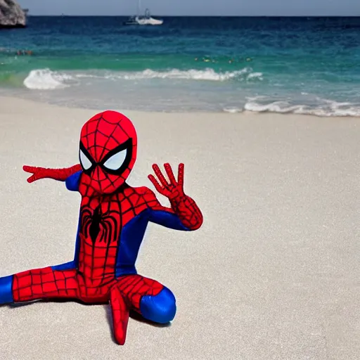 Image similar to Spiderman in swimsuit