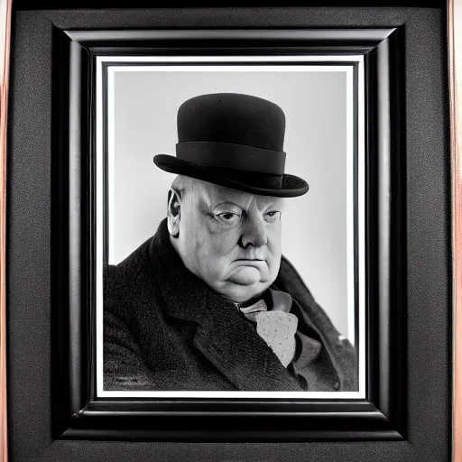 Prompt: national geographic photo headshot portrait of Churchill by stephen hickman, fine details