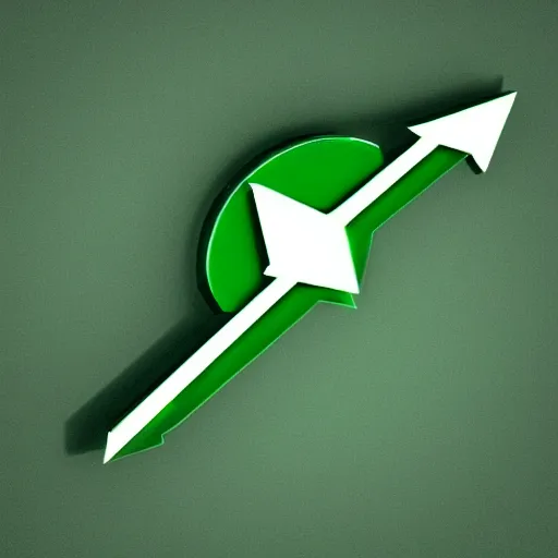 Prompt: Photorealistic raytraced happy green arrow that is pointing to itself.