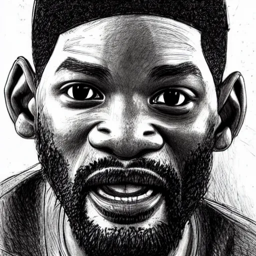 ArtStation - Will Smith pencil portrait.