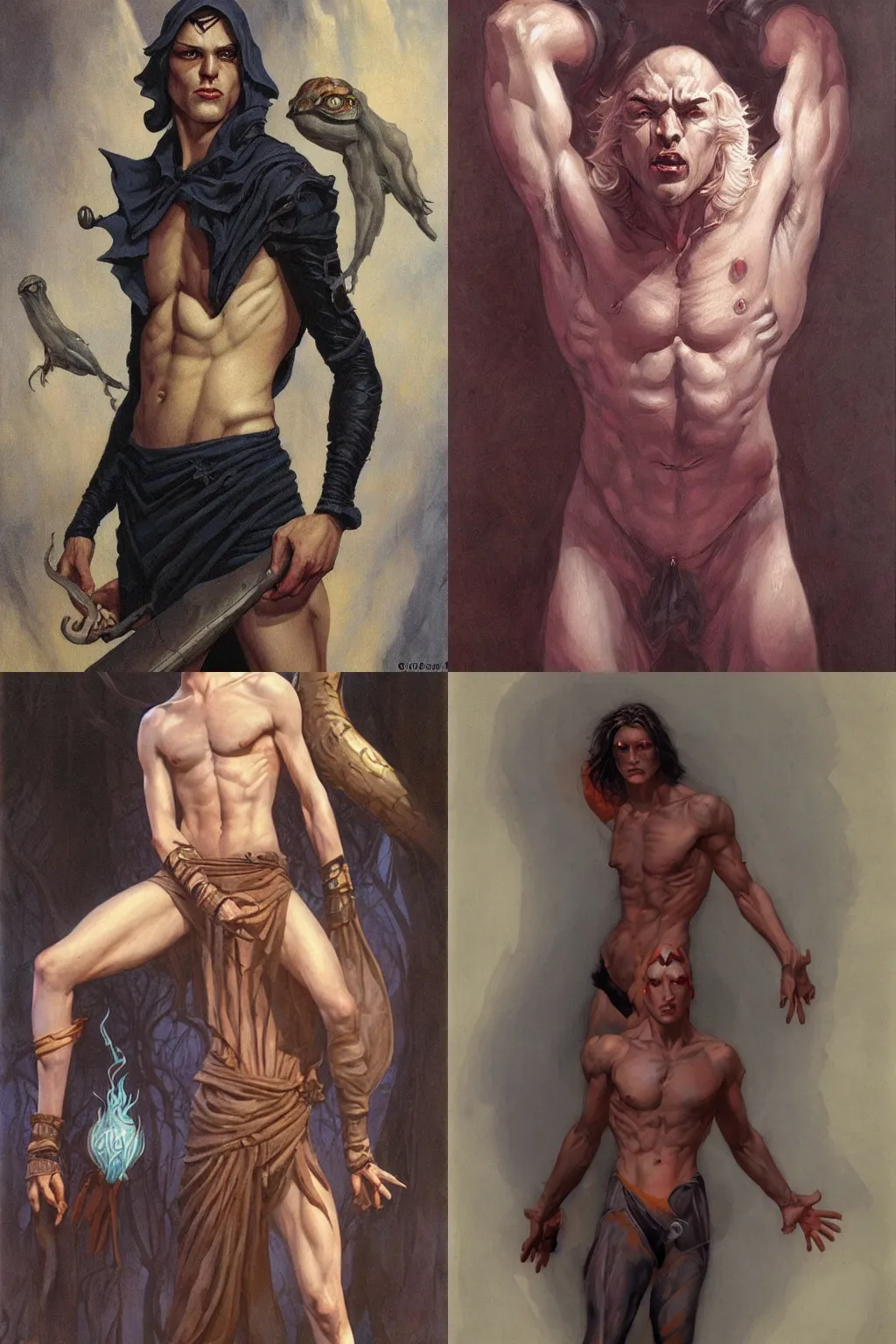 Prompt: male character art by gerald brom