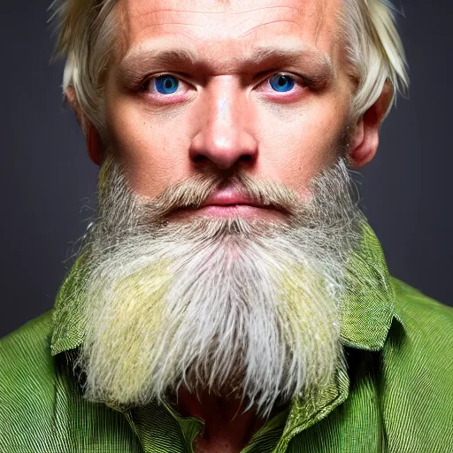 Image similar to close up of face of average looking 5 0 year old polish blond man with a blond beard and blond mutton chops, short wavy blond hair, green eyes, 1 8 0 0 s soldier, portrait, 4 k