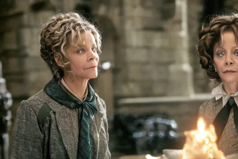 Image similar to film still Meg Ryan as Minerva McGonagall in Harry Potter movie