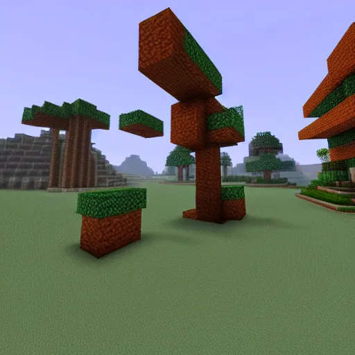 Prompt: minecraft valorant landscape tree