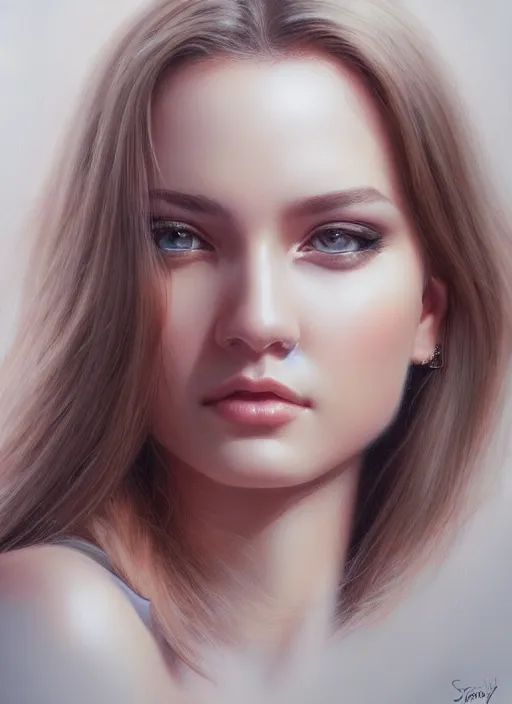 Image similar to photo of a gorgeous young woman in the style of stefan kostic, realistic, sharp focus, 8 k high definition, insanely detailed, intricate, elegant, art by stanley lau and artgerm