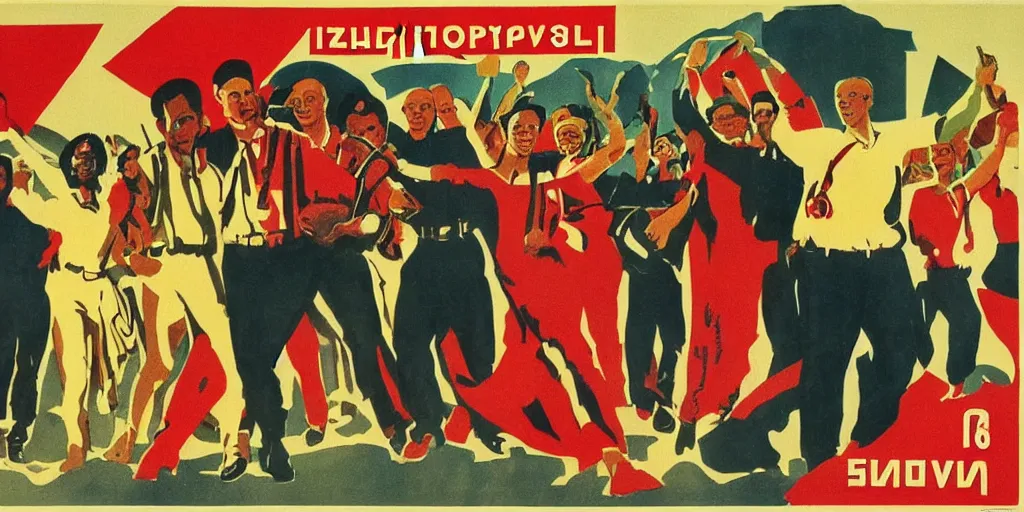 Prompt: diversity, equity, and inclusion program in style of Soviet propaganda, poster art, war, realistic, propaganda