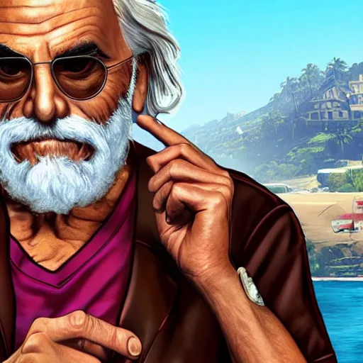 Image similar to tommy chong gta 5 cover art