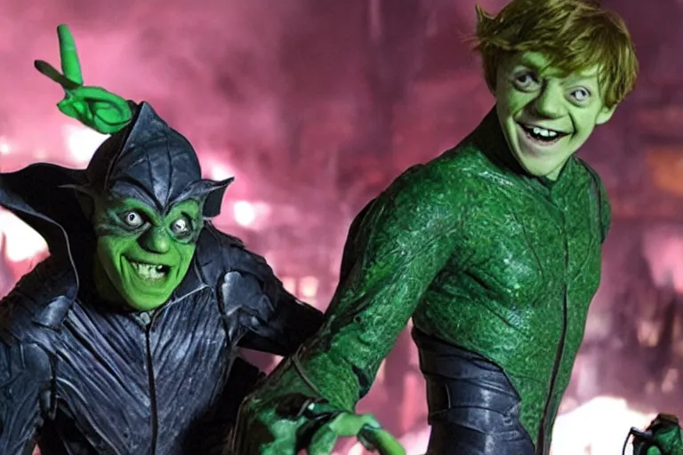 Image similar to Rupert Grint as The Green Goblin