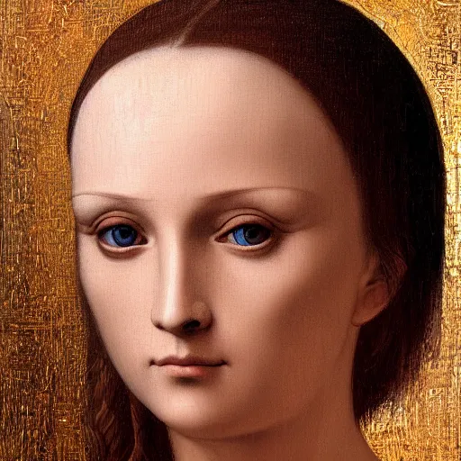 Prompt: Intricate five star Lady of Monaco facial portrait by Leonardo da vinci, oil on canvas, high detail, matte finish, photo realistic, hyperrealism, high contrast, 3d depth, masterpiece, vivid colors, artstationhd