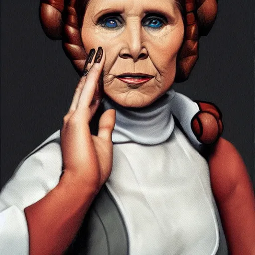 Image similar to leia from star wars painted by michelangelo