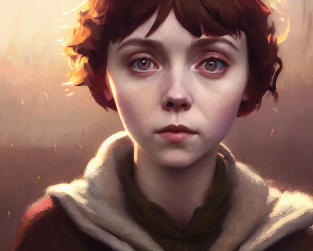 Image similar to highly detailed portrait of sophia lillis, in life is strange, stephen bliss, unreal engine, fantasy art by greg rutkowski, loish, rhads, ferdinand knab, makoto shinkai and lois van baarle, ilya kuvshinov, rossdraws, tom bagshaw, global illumination, radiant light, detailed and intricate environment