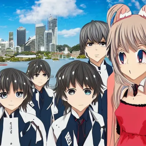 Prompt: anime set in Sydney Australia