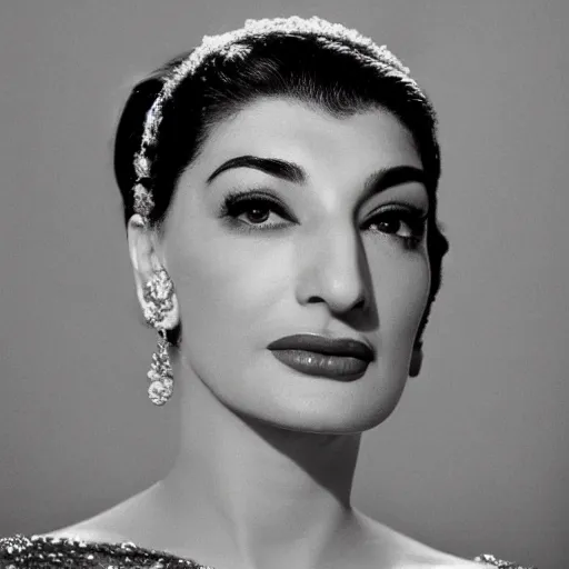 Image similar to symmetry, beautiful maria callas, cinematic shots