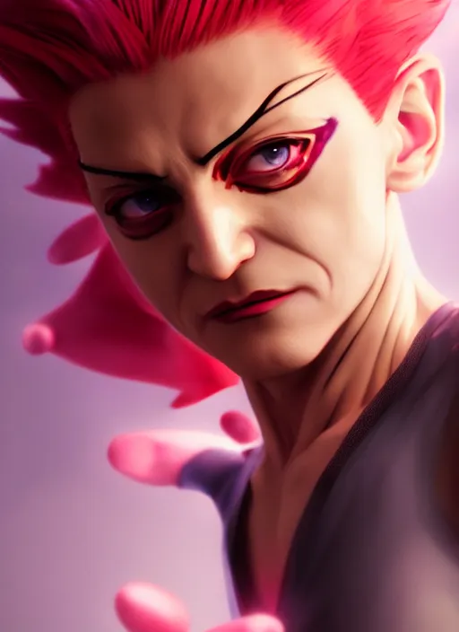 Prompt: madonna as hisoka from hunter x hunter, coherent, medium shot, waist up, studio ghibli pixar and disney animation sharp unreal engine 5, anime key art by greg rutkowski, bloom, dramatic lighting