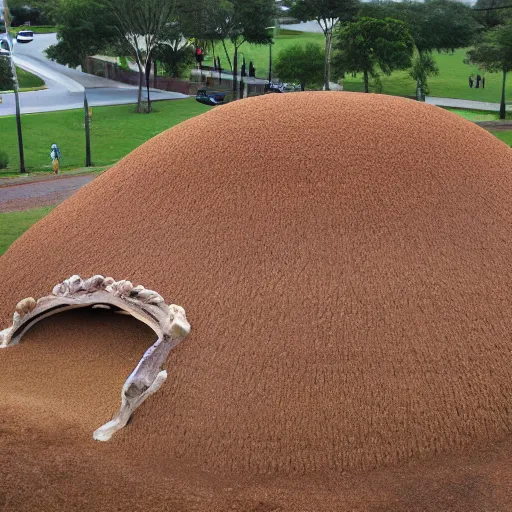 Image similar to a giant anthill in the shape of a school