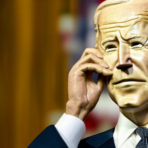 Prompt: Joe Biden moche sculpture