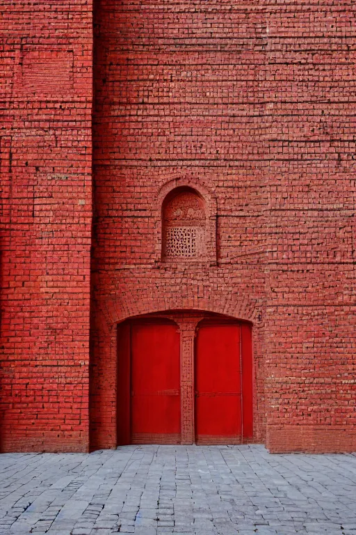 Image similar to photography by wes anderson, kremlin, red square, building with bricks, sharp focus, golden ratio, symmetry, ultra realistic, 8 k