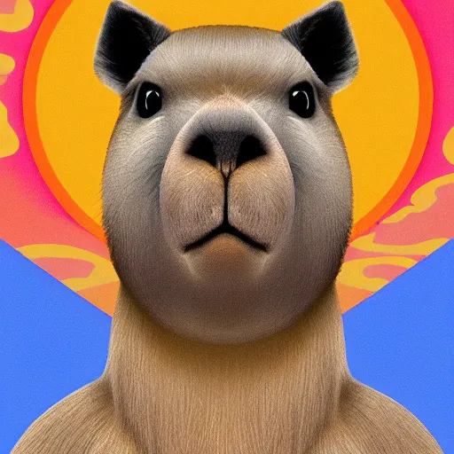 Prompt: capybara portrait by yuga labs and by J. G. Quintel, modern cartoon tv show