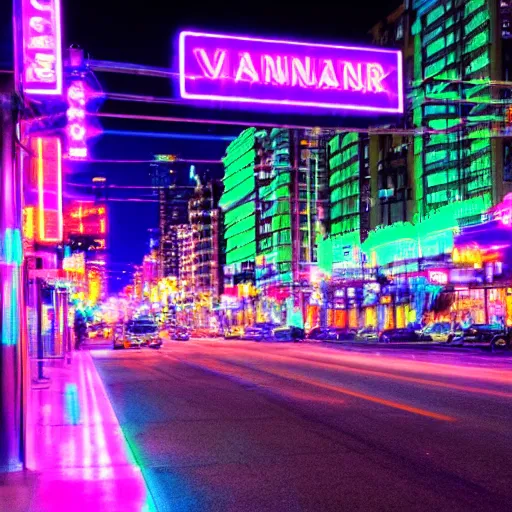 Prompt: Vancouver, Canada, imagined with neon lights.