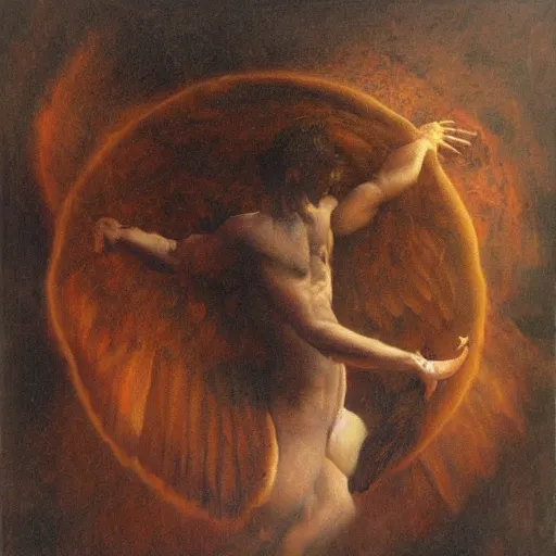 Prompt: a demonic eagle-eyed faun Jan Van eyck odd nerdrum dragan bibin john steuart curry