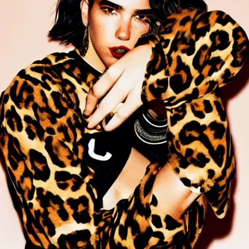 Prompt: dua lipa as a leopard