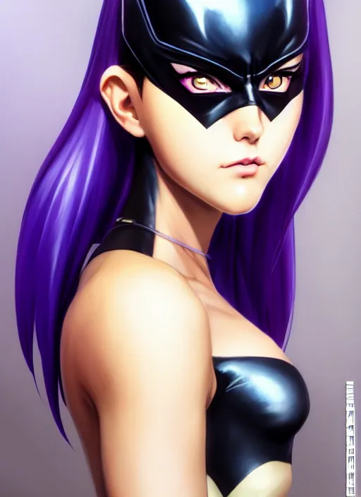 Image similar to shoulders portrait Anime batgirl cosplay girl cute-fine-face, pretty face, realistic shaded Perfect face, fine details. Anime. realistic shaded lighting by katsuhiro otomo ghost-in-the-shell, magali villeneuve, artgerm, rutkowski Jeremy Lipkin and Giuseppe Dangelico Pino and Michael Garmash and Rob Rey