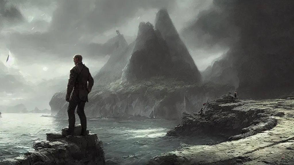 Image similar to putin lost in the island, detailed digital art by greg rutkowski.